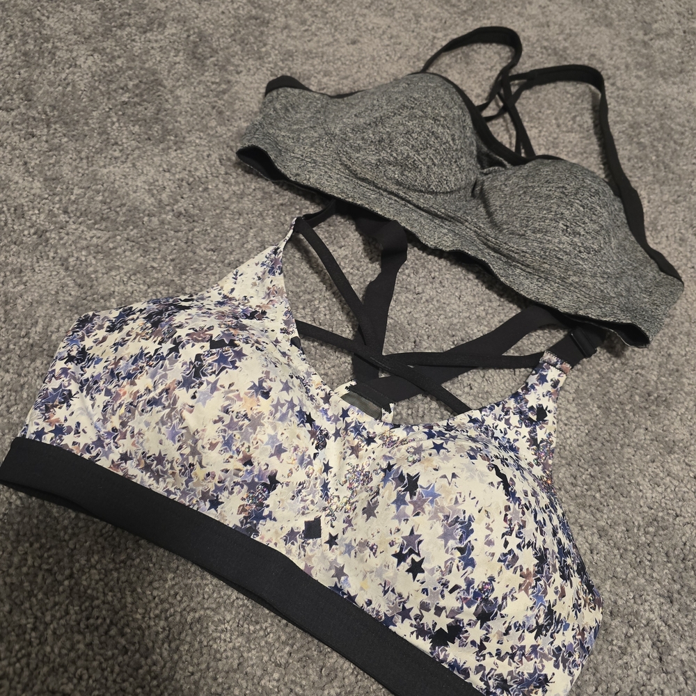 Victoria's Secret Floral and Gray Bra Set